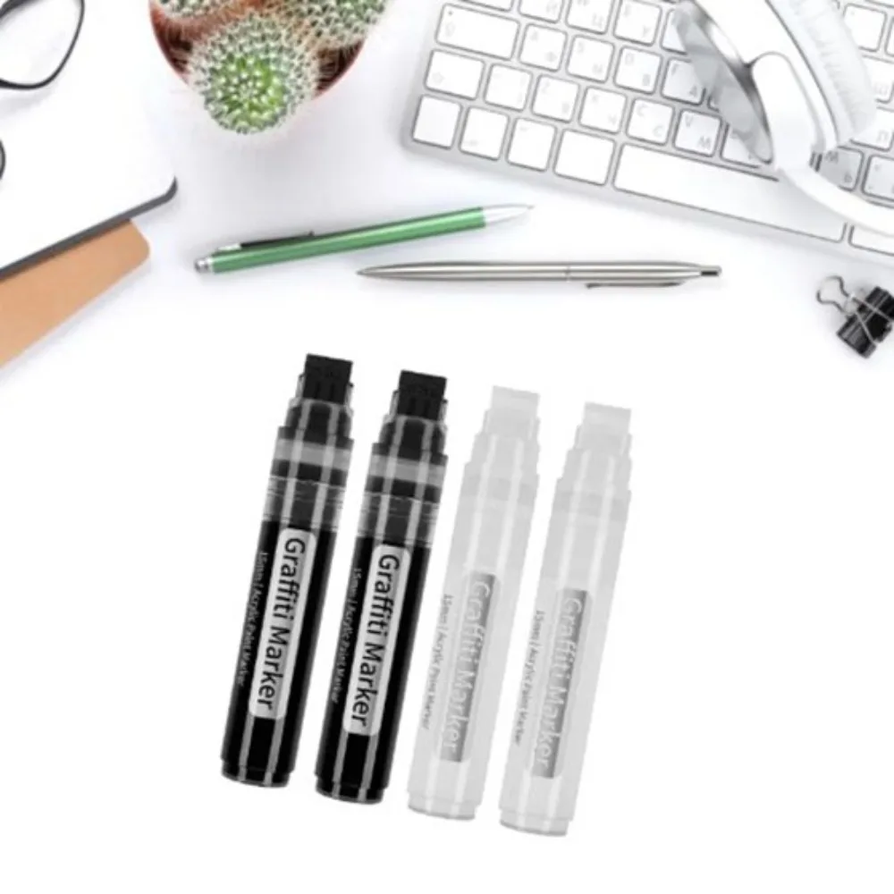 Practical Plastic Marker Wear Resistant DIY 15mm Wide Tip Large Acrylic Paint Pens Non Fading Large Acrylic Pen Student