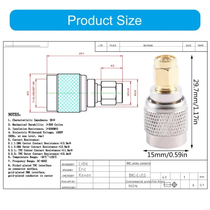 TNC SMA Connects Universal Adapter Male Tnc to tnc to SMA مع محول بناء النحاس