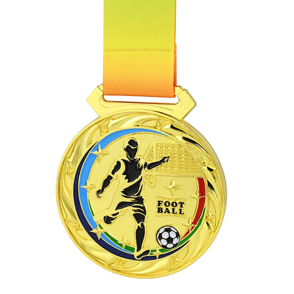 School Sports Football Competition Medal Games Prizes Gold Silver Bronze Medals Trophy Commemorative Medal for Souvenir Gift