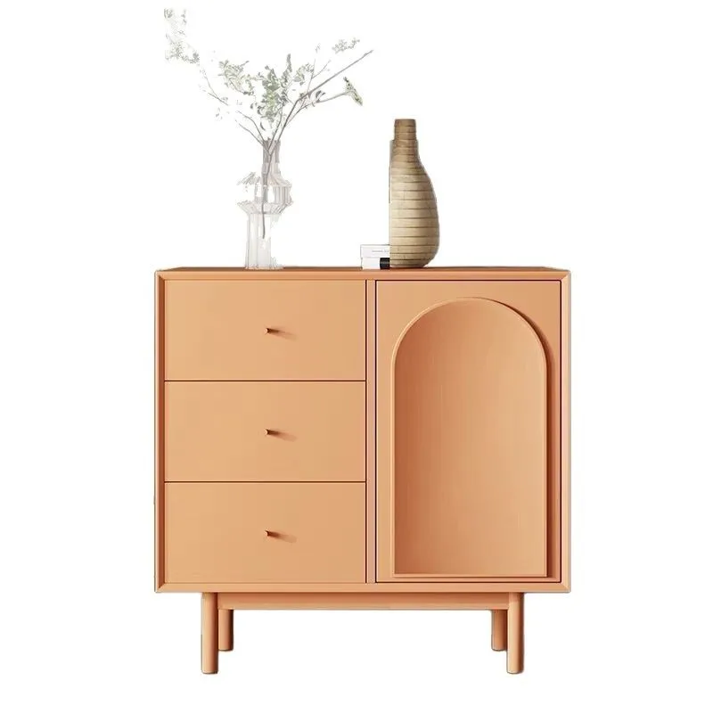 

Modern home living room decorative cabinet wall locker cream porch side cabinet French light luxury simple shoe cabinet
