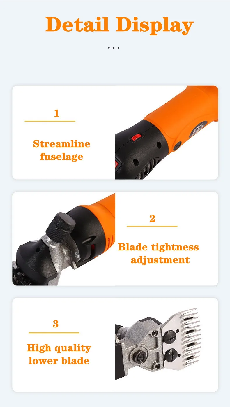 1200W Elektrische Schafe Scheren 6 Geschwindigkeiten Haar Clipper für Schaf Ziege Alpakas Wolle Scissor Schafe Bauernhof Schermaschine 13 zähne – Detail 4