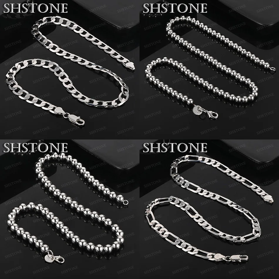

40-75 см стерлингового серебра 925 пробы, гладкая цепочка из бисера, кубинская цепочка, ожерелье, подарок на день рождения, мужская вечеринка, модная тенденция, ювелирная цепочка