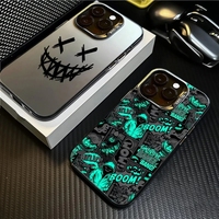 Black Comic Style Phone Case For iPhone 16 Pro Max 16 Plus 14 15 11 12 13 Pro Max 16E X XS XR 7 8 Plus SE 2022 Shockproof Cover