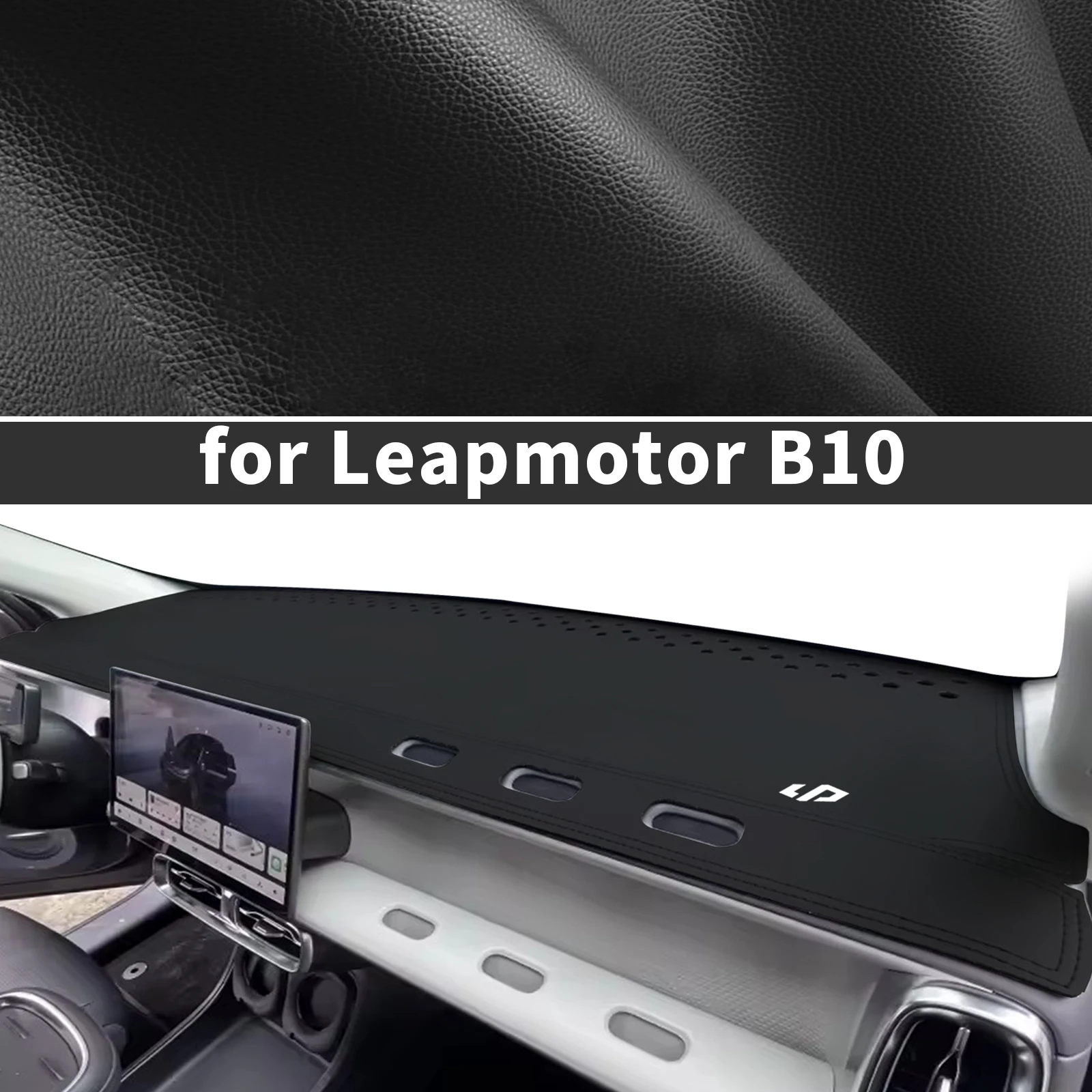 Фото Коврик на приборную панель Leapmotor B10, изготовленный на заказ, солнцезащитный, антибликовый, антиотражающий, ковровый, для приборной панели