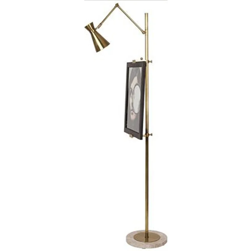 Postmodern luxury bedroom gold LED floor lamp new Chinese style drawing board vertical lamp