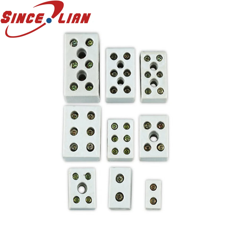 2 Hole Connector Ceramic Terminal Block New Arrival 10 Pcs Porcelain Ceramic Terminal Blocks Wire Connector OD 5.6mm 3mm