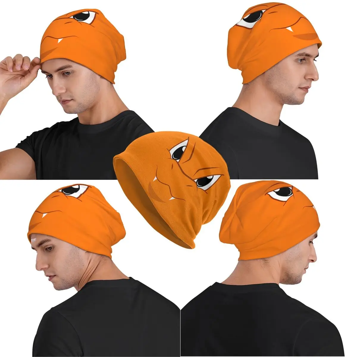 Gorro de punto holgado Pokemoned para mujer y hombre, gorro de otoño e invierno, gorros cálidos y acogedores, gorro