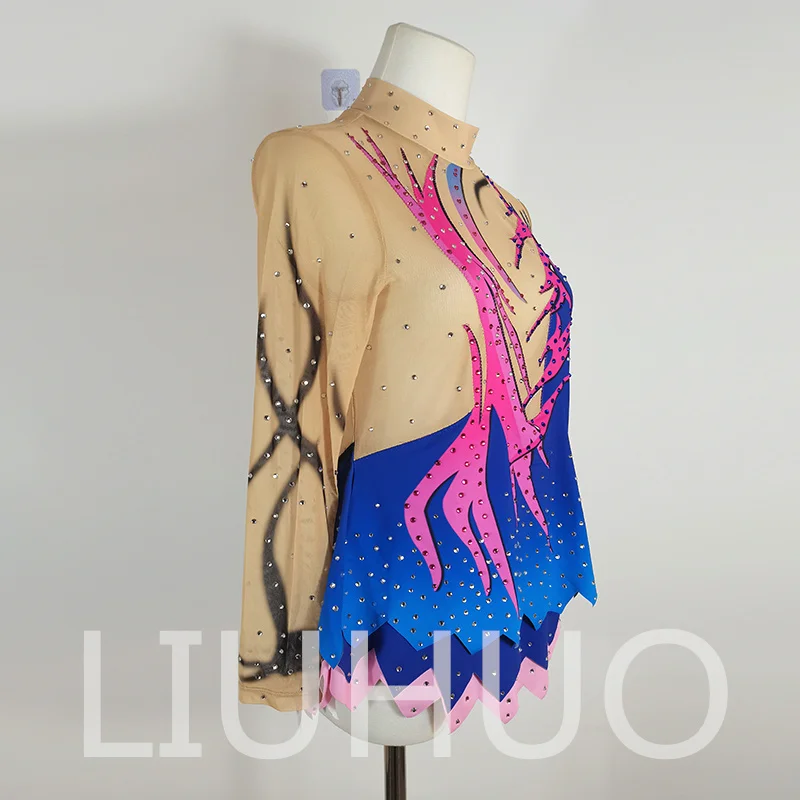 LIUHUO justaucorps de gymnastique rythmique Performance de pom-pom girl compétitif pour enfants BD529