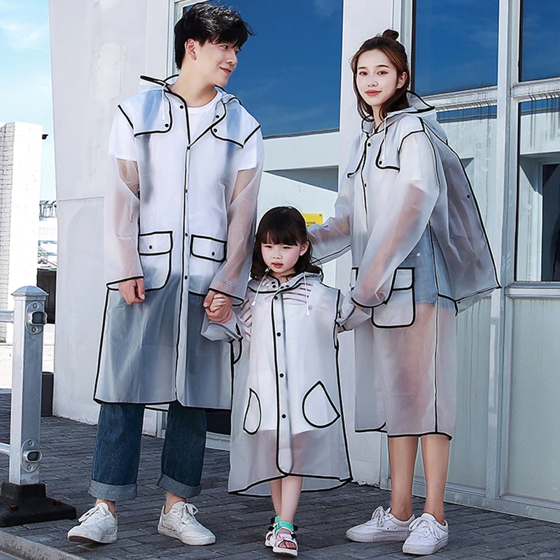 Waterproof Rain Coat Men Covers Jumpsuit Equipment Folding Long Transparent Children Rain Poncho Impermeable Rain Gear XF100YH