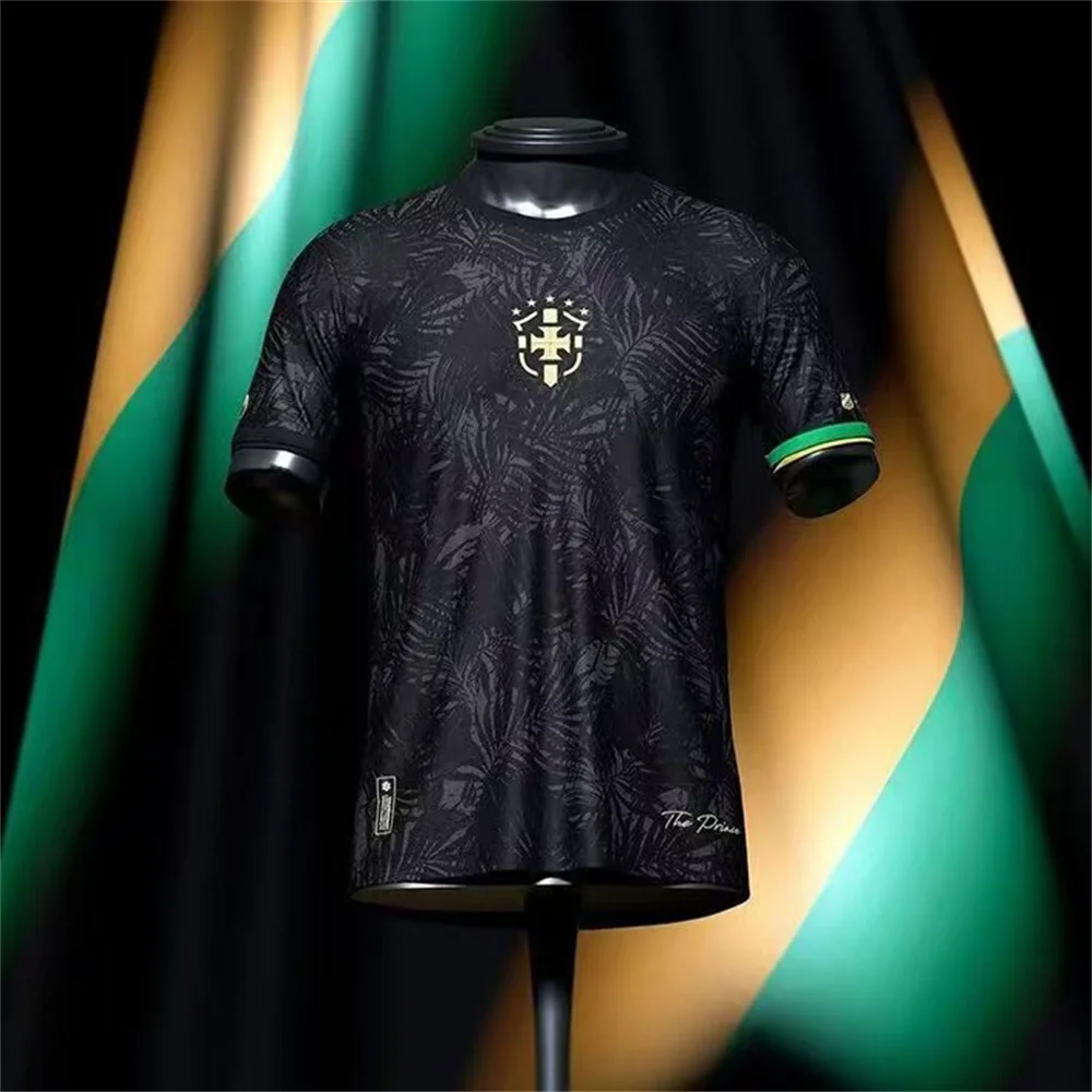 Popular Brazilian jerseys, special edition, training clothes, casual black football jerseys, single top, fan version, men's jers