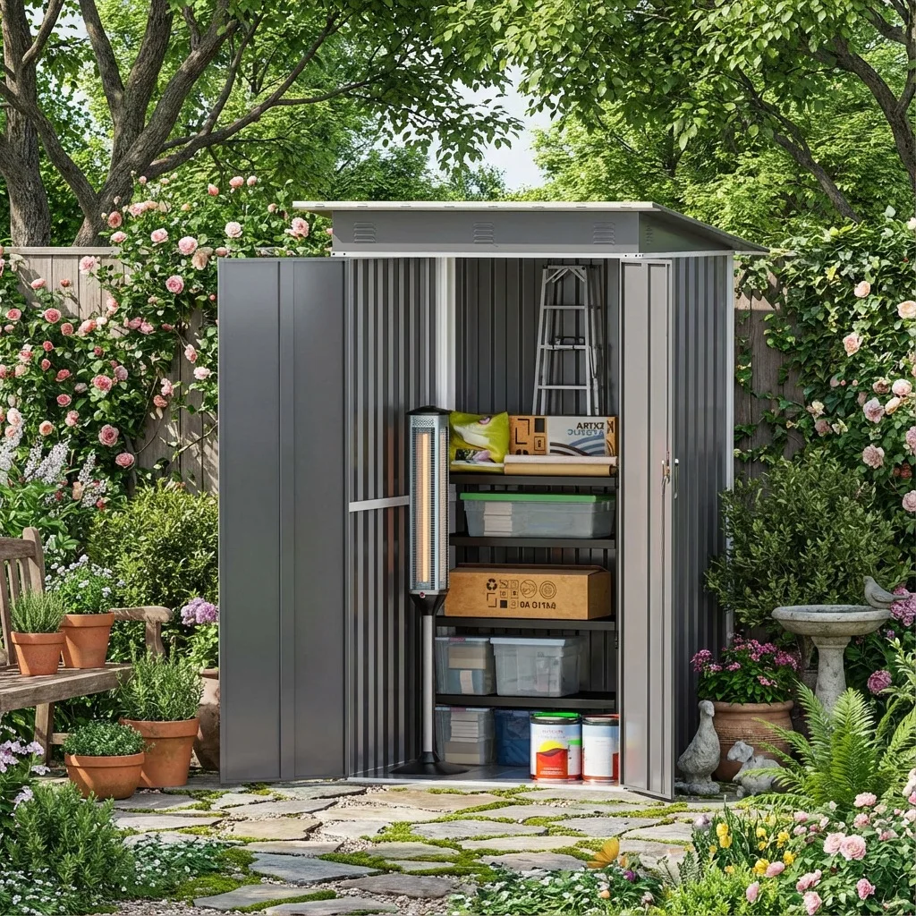 Outdoor Garden Tool  Simple Room Courtyard Storage Activity Board Mobile Temporary Removable Tool Cabinet