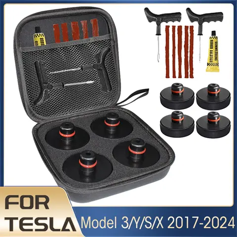 Tesla 고무 리프팅 잭 패드 어댑터 도구 Tesla Model 3/Y/S/X 2017-2024 액세서리 타이어 수리 도구 리프팅 잭 패드