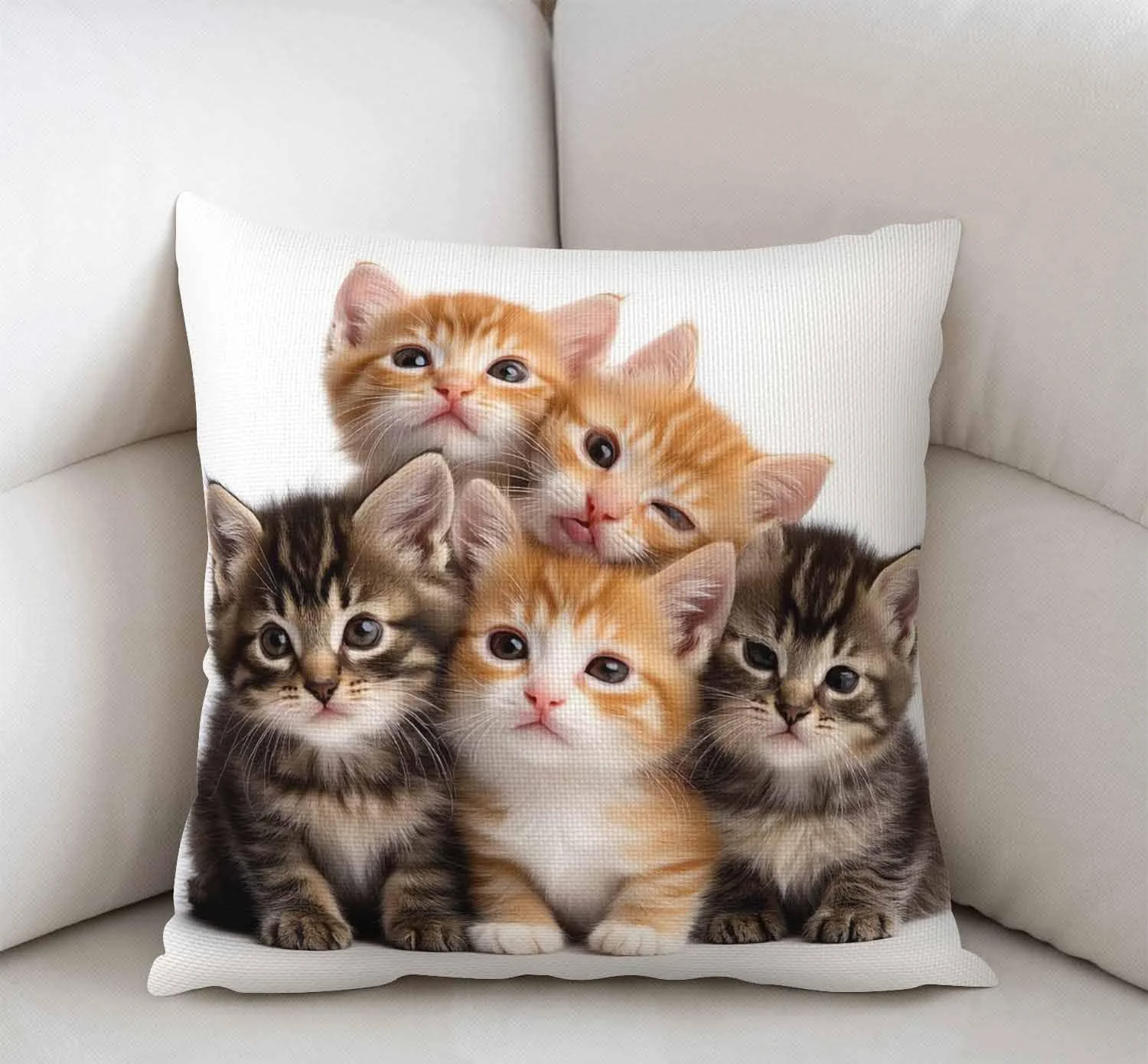 VIKAMA Niedliche Katzen-Kuscheldecke für Wohnzimmer, Sofa, Kopfstützenbezug, Autoabdeckung, Sitzbezug für Heimdekoration