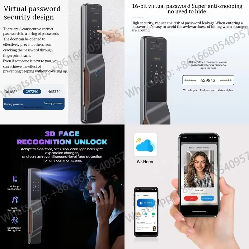 High Discount Palm Excellent Quality Smart Wishome Wifi Fingerprint Password Card Remote Unlock Smart