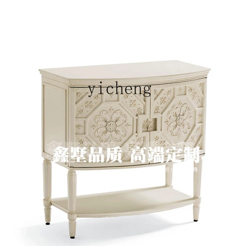 

ZK White Bedside Table Household Bedroom Creative Small Side Cabinet Solid Wood Storage Good-looking Cabinet