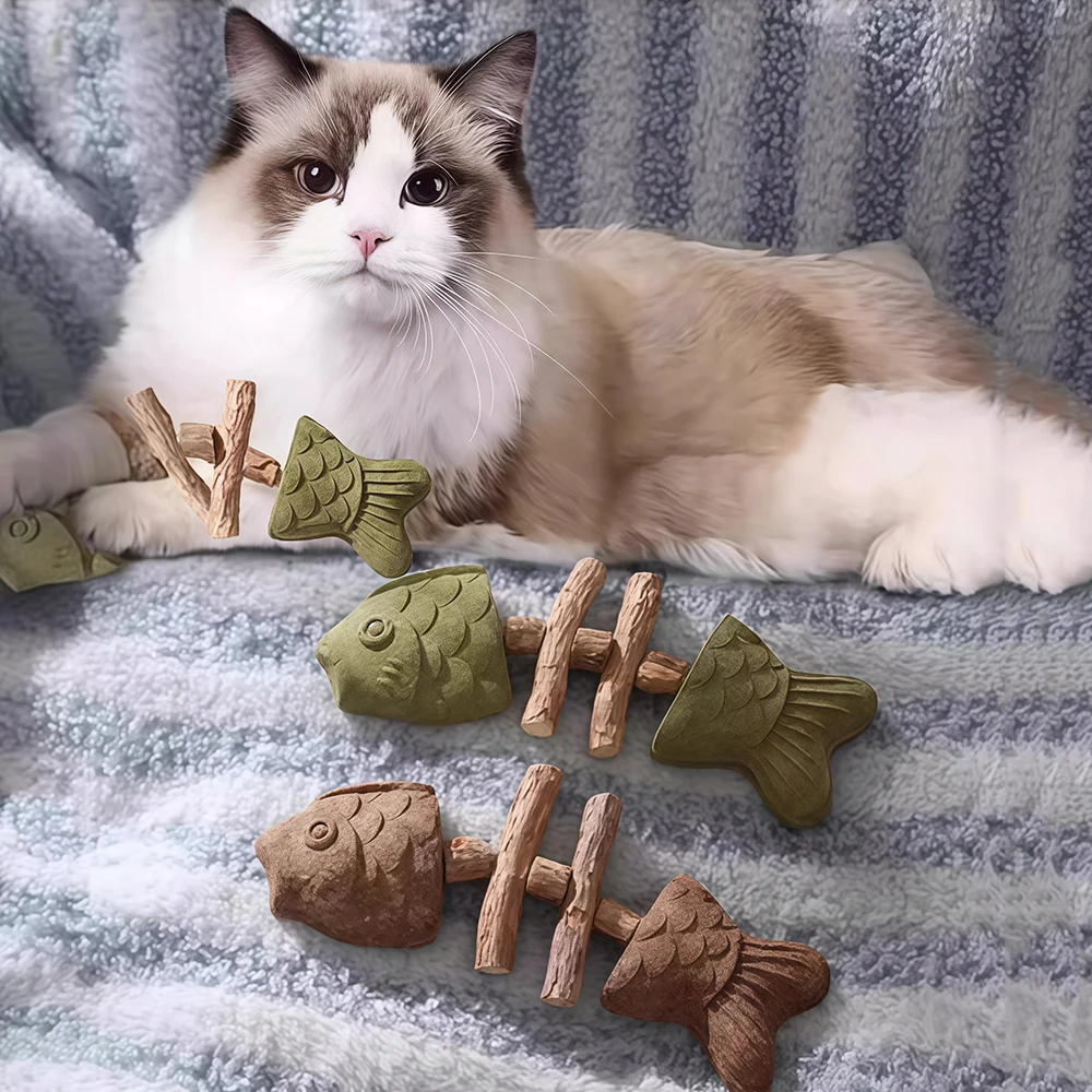 Zabawki dla kotów z kocimiętką w kształcie kulek, śmieszne kośćki rybne, zabawki do lizania, przysmak z kocimiętką i srebrną winną, zabawka do żucia dla kociąt, czyszczenie zębów, artykuły dla kotów.