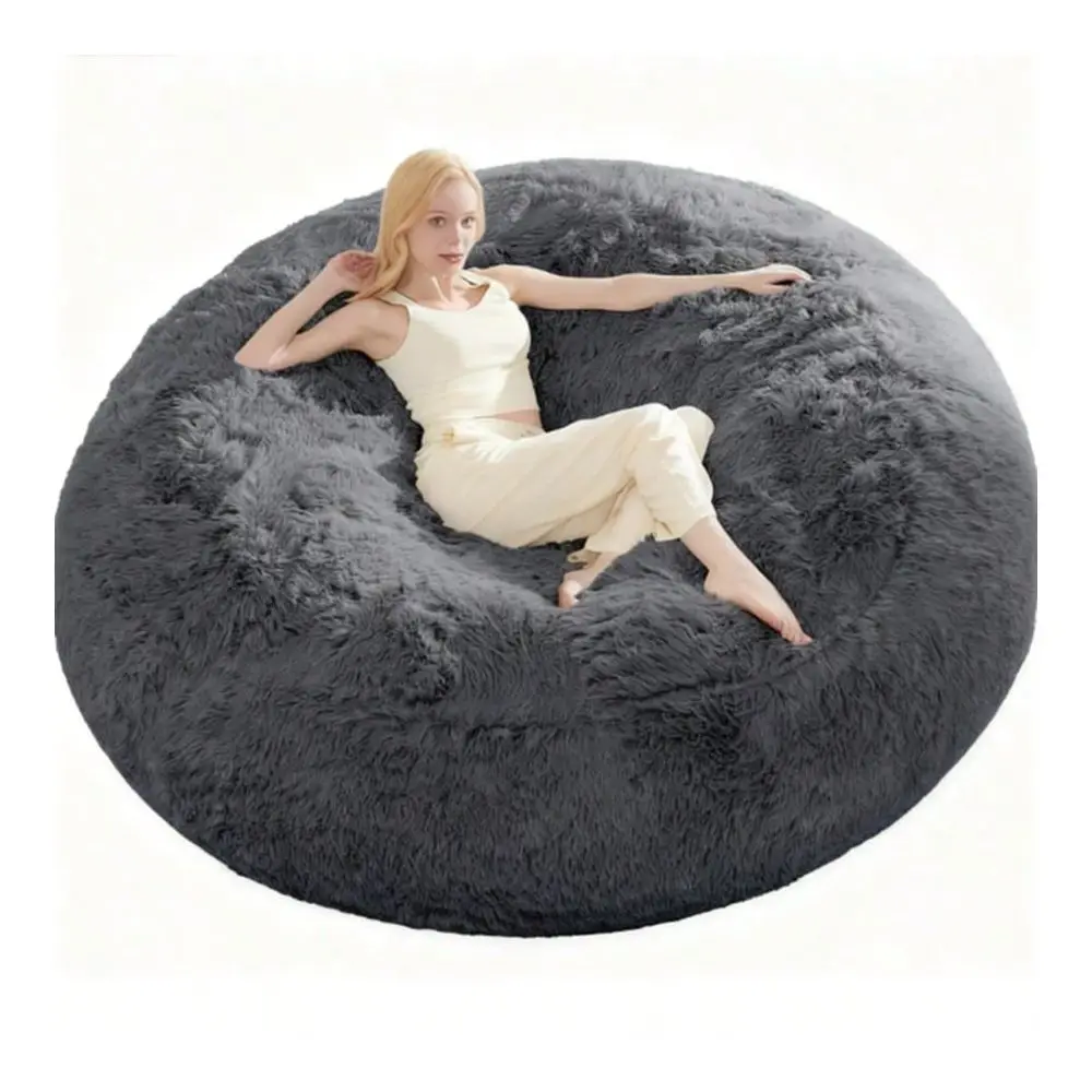 

Big Round Soft Bean Bag Cover No Filler, Washable Bean Bag Lazy Sofa Bed Cover For Adults Kids, Living Room Bedroom Furniture O