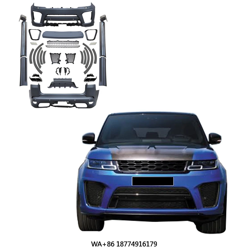 

High-Quality for Range Rover Sport 2018-2022(SVR Body Kit) Front and Rear Bumpers + Exhaust Pipes