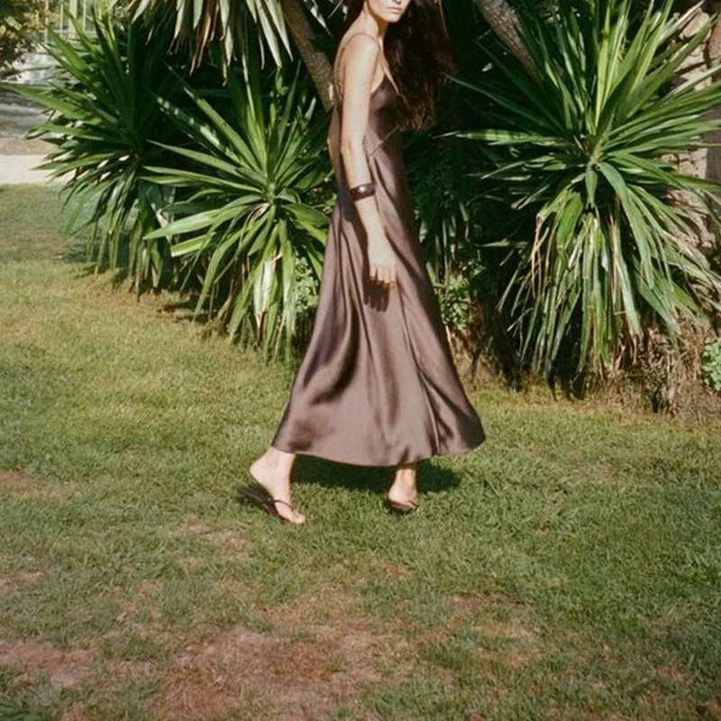 Outono nova chegada feminina scela v-ne midi dr seda cetim textura saia plissada casual sle fibra de poliéster