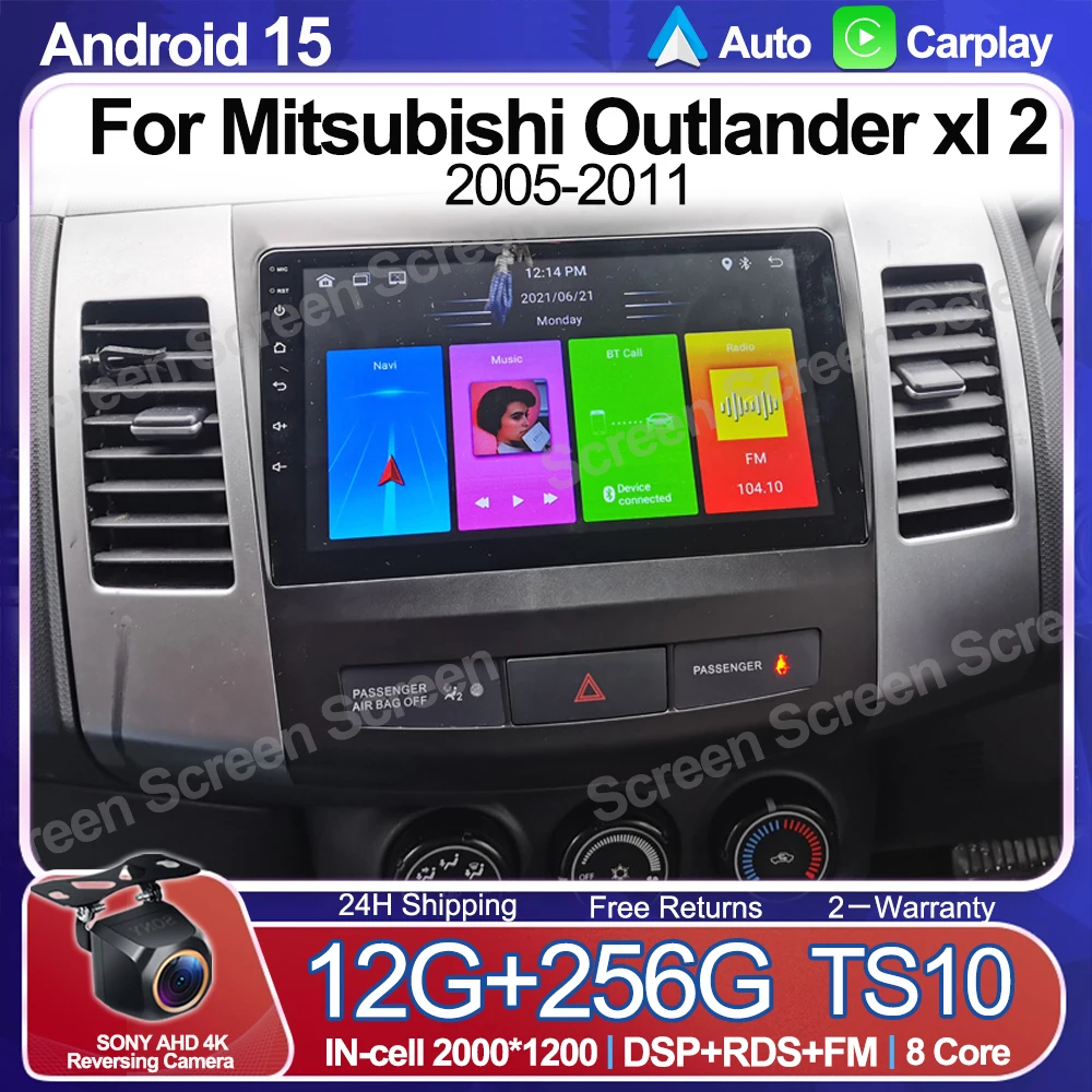 

Android 15 For Mitsubishi Outlander xl 2 2005 - 2011 Car Radio Multimedia 2 Din Player GPS WiFi RDS Navigation 5G BT DPS 8 Core