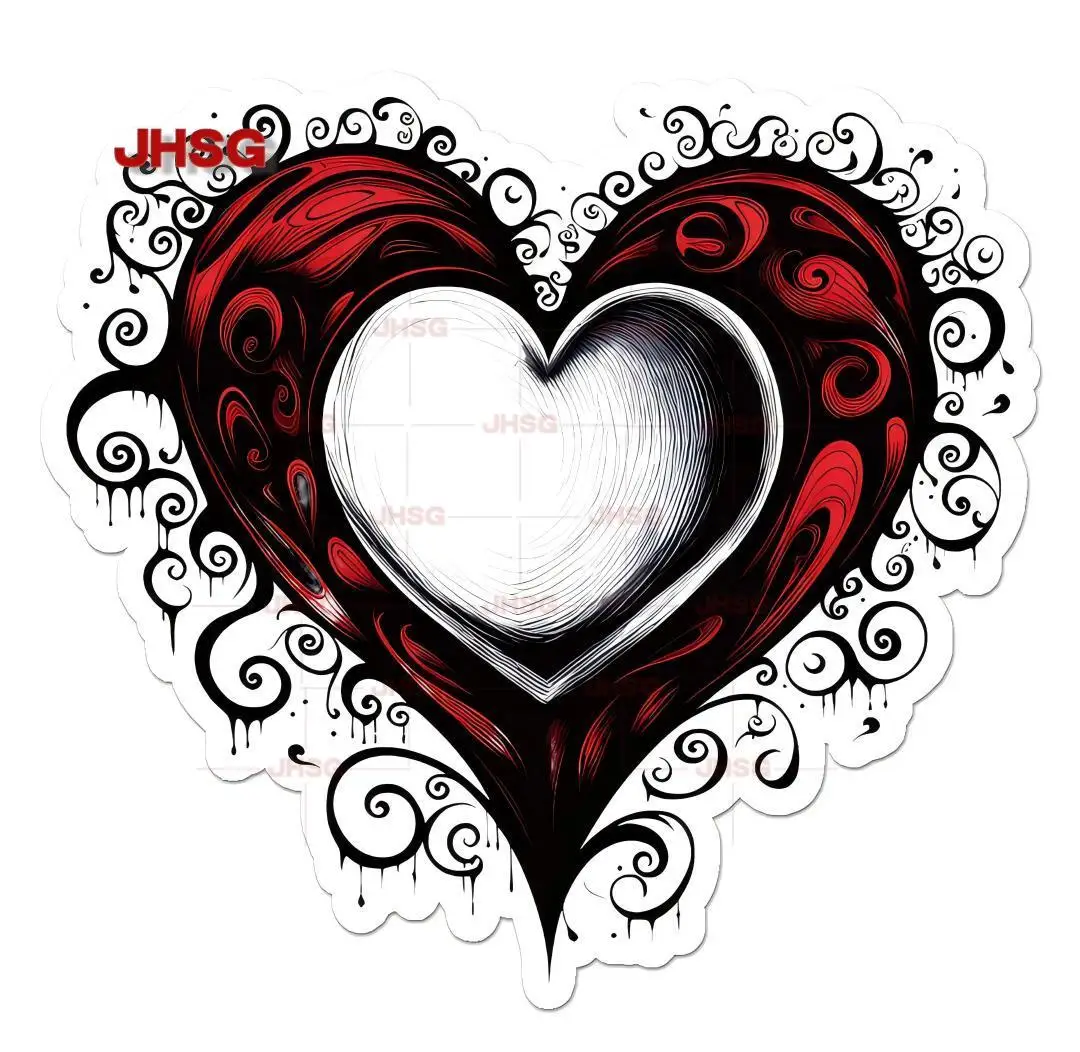 

Gothic Red Black Heart Vinyl Decal Stickers - Car Motorcycle Helmet Window Exterior Decoration Accessories