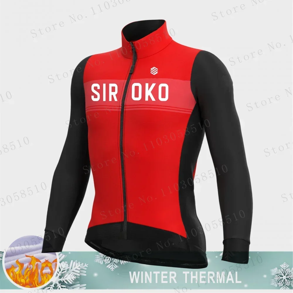 siroko 2025 mtb Winter Long Sleeve MTB Racing Bike Jersey For Men Cycling Clothing warmth jacket Thermal Fleece Cycling Jersey