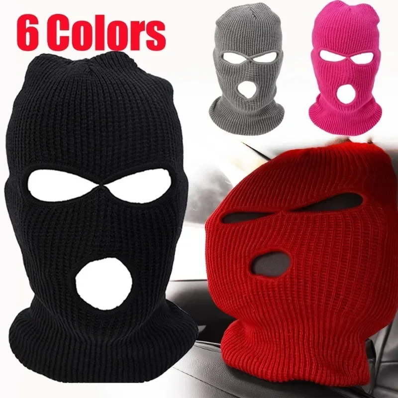 Balaclava Three Hole Headrest Cover Universal Car Seat Decoration Hat Halloween Christmas Funny Car Pranks Gifts Windproof Hood