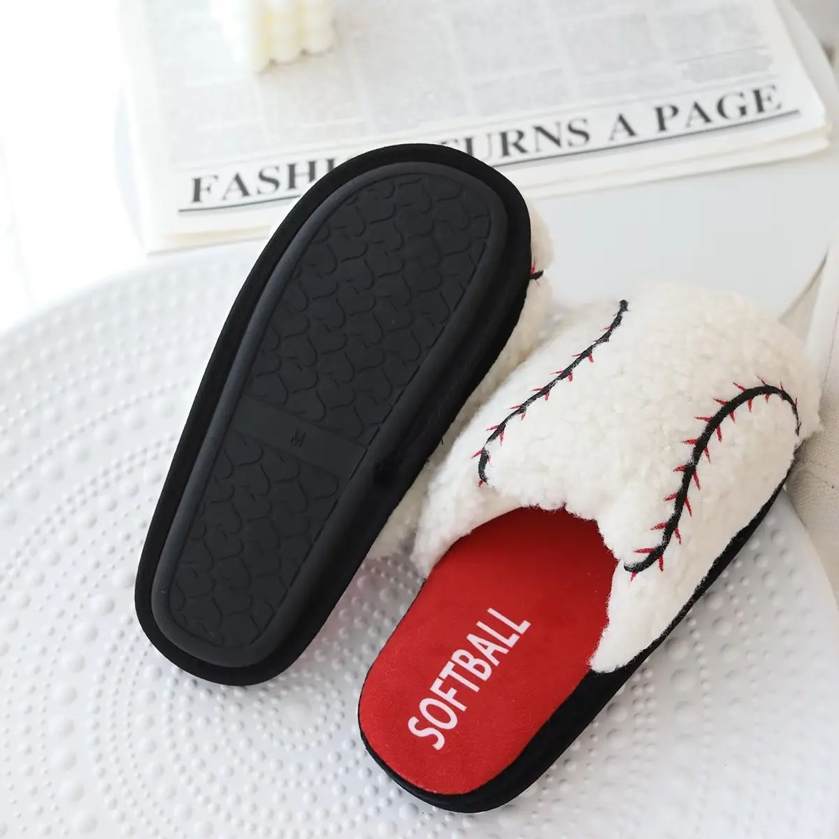 Football Indoor Slippers Special Custom A Warm Winter Lover Home Slippers Thick Hard Bottom Shoes on Floor Lovers Shoes Dog Cute