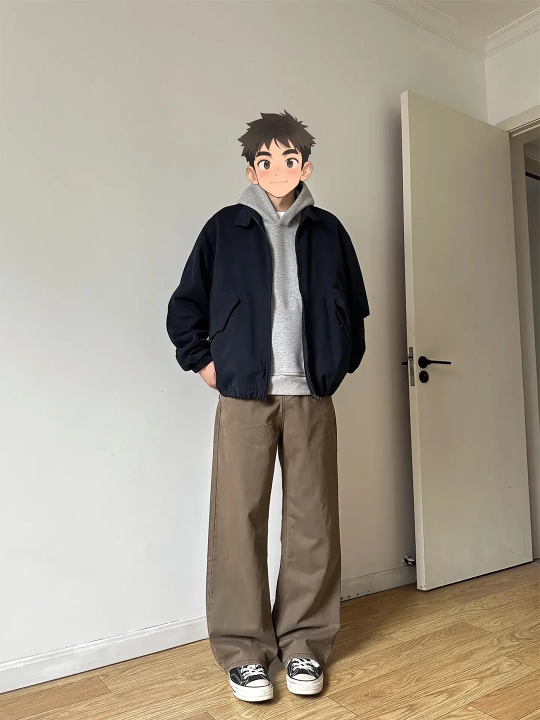 

Коричневые мужские джинсы прямого кроя Cleanfit с эффектом драпировки, повседневные брюки с зауженной талией, осенние повседневные брюки