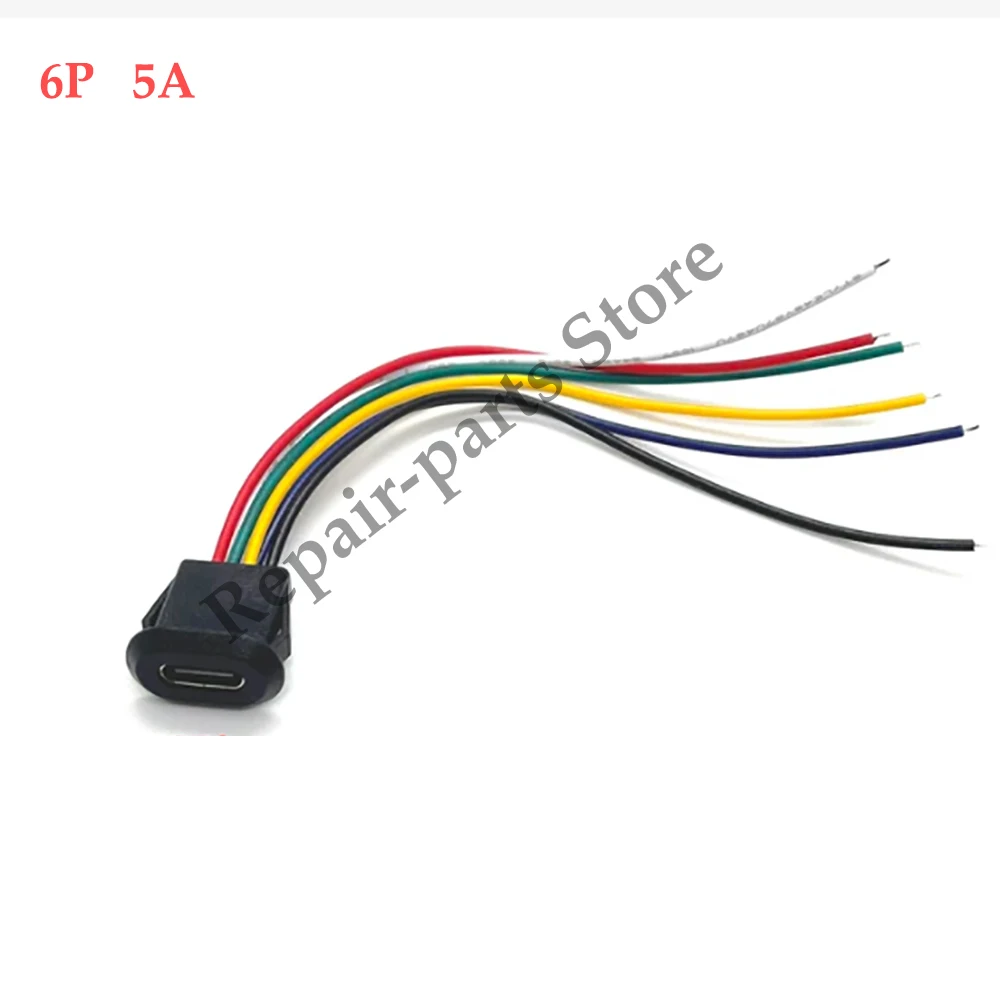 2–10 Stück USB Typ-C wasserdichter USB-Steckverbinder, direkte Kompressionsbuchse, Buchsenanschluss, Ladeschnittstelle mit Schweißdraht