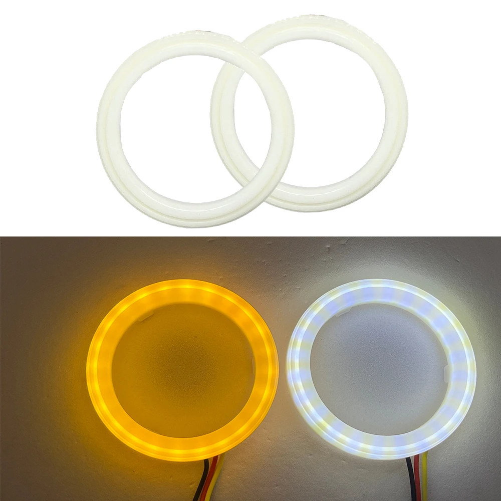 

4014 White Yellow Headlight LED Angel Eyes 60mm 70mm 80mm 90mm 95mm 100mm Halo Ring DRL Fog Lamp