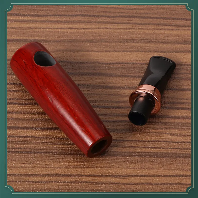 1piece tobacco pipe portable DIY 9mm flue Straight handle solid wood pipe cigar accessory smoking gift