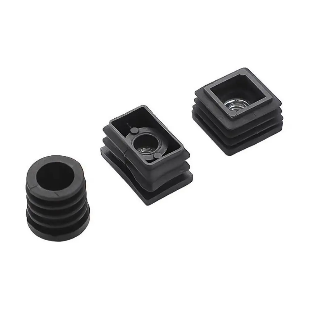 Square Tube Insert Nut Plug Furniture Leg Cap Protector Industrial Metal Pipe Finish Fitting Hardware Pipe Connector