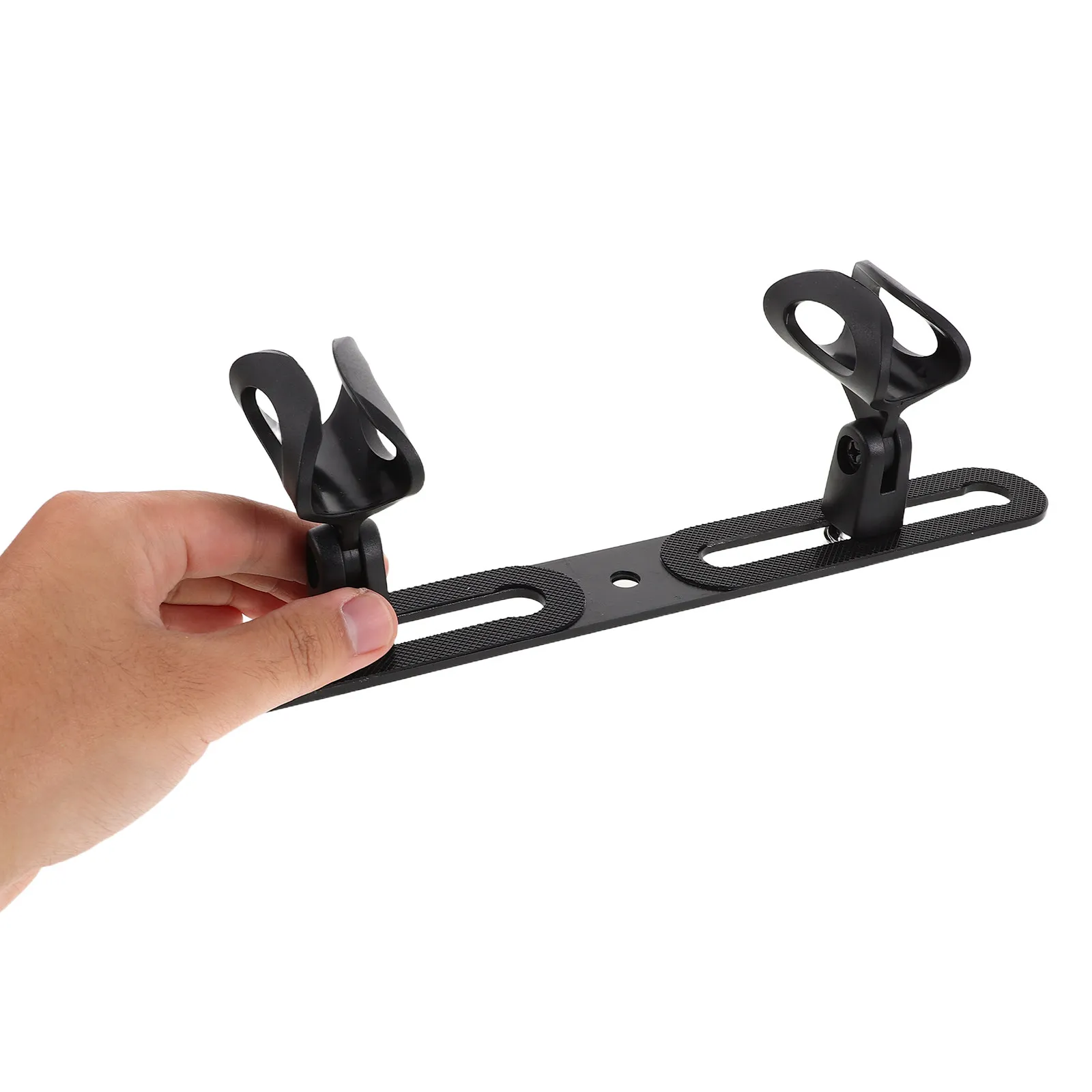 1Set Multi-Mic Holder Aluminum Microphone Stand Bracket Clip-on Desktop Mount with Universal Mic Clips for Office Meeting