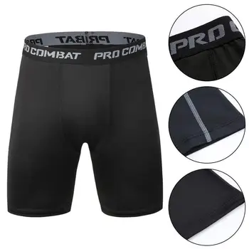 Men Sports Leggings Fitness Elastic Compression Tights Drying Quick Size Fitness Plus Pants Running Training Stretch Shorts 1