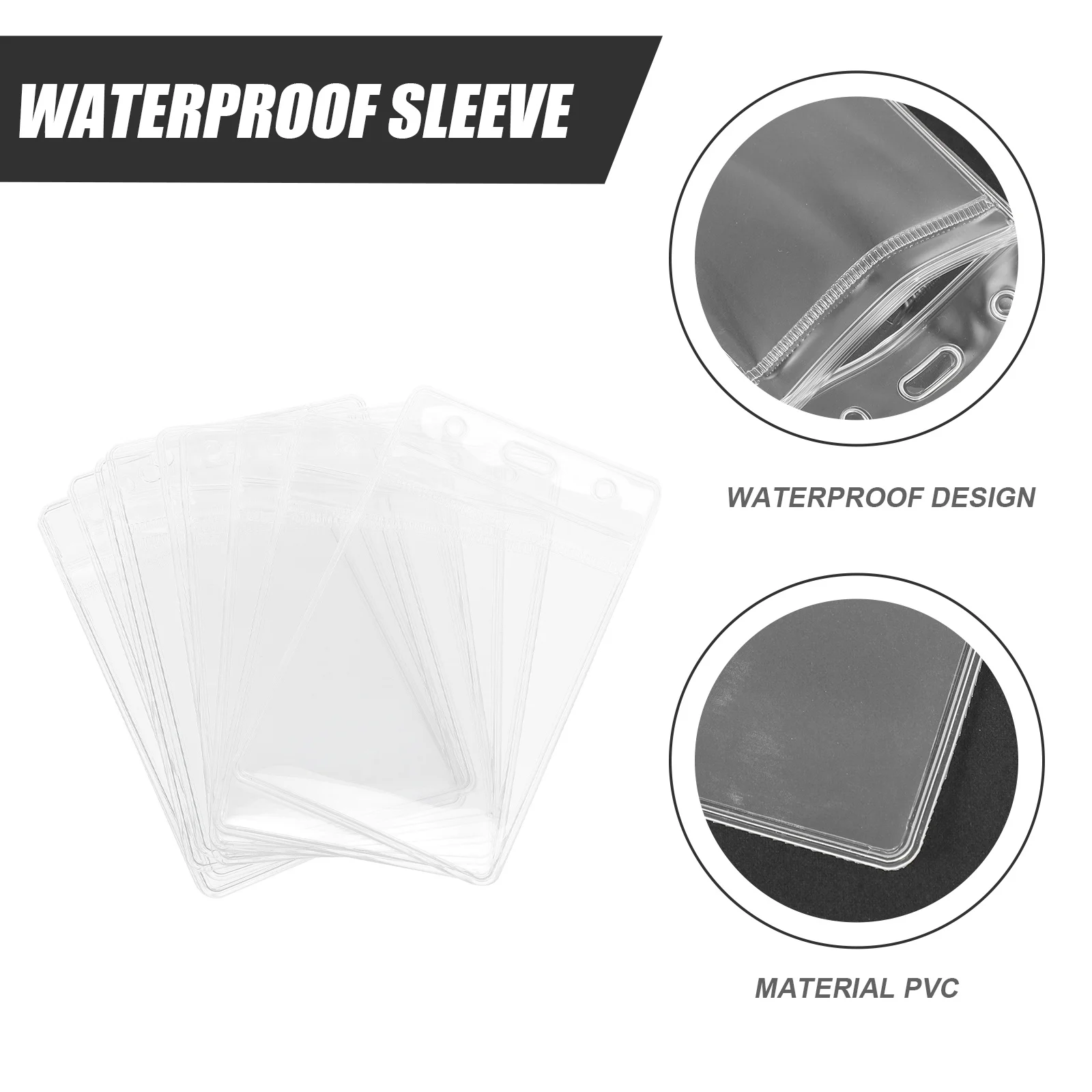 

10Pcs Waterproof Card Holder Clear Id Badge Cover Double Sided Design for Staff Students Nurses Doctors Id Badge Holder