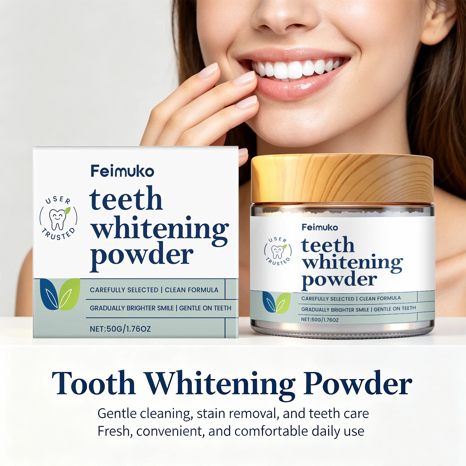 Whitening Stain Removal Tooth Powder for Coffee Tea and Food Stains Freshens Breath Yellow Teeth Brighten Daily Oral Care