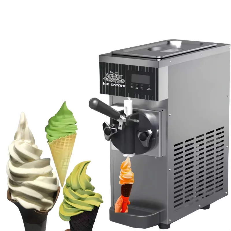 Ice Cream Makers Automatic Commercial Tabletop 1 Flavor Yogurt Ice Cream Making Soft Serve Ice Cream Machine