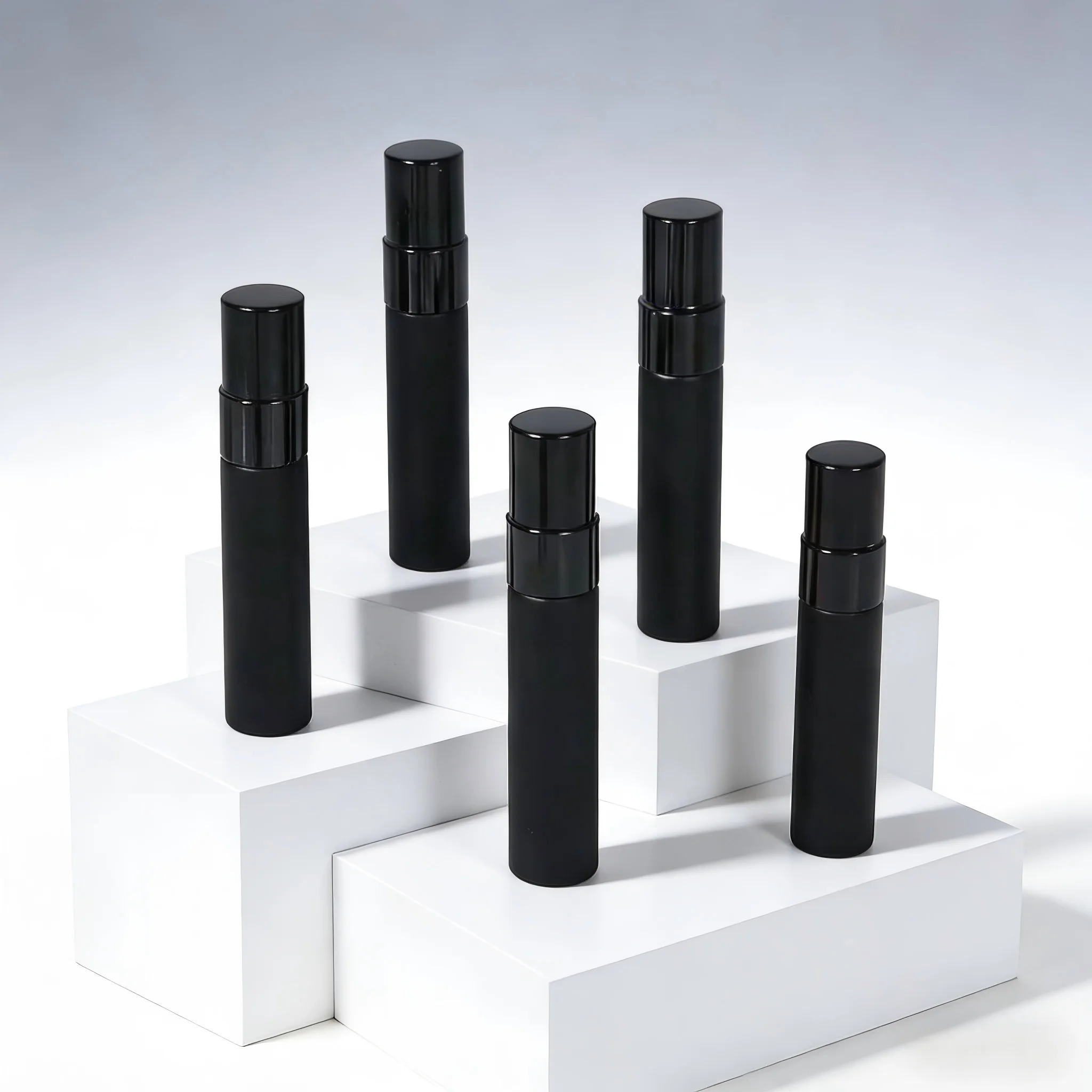 5PCS 5ml 10ml Portable Black Perfume Glass Bottle Empty Cosmetics Bottles Sample Test Tube Travel Cosmetic Tool view 3