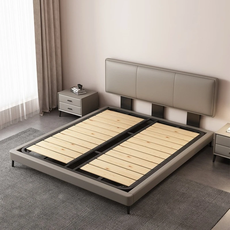 

Ultra-thin bedside leather soft bag bed Modern simple leather art bed