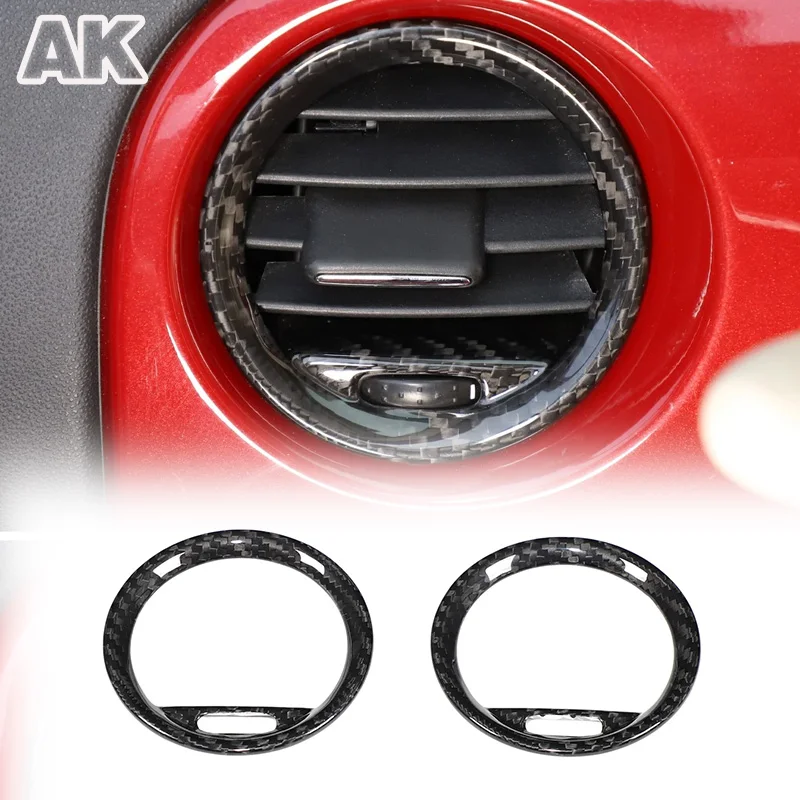 

Для Fiat 500 2007-2015 настоящие боковые вентиляционные рамки из углеродного волокна для кондиционера, центральная консоль автомобиля, аксессуары для интерьера из углеродного волокна