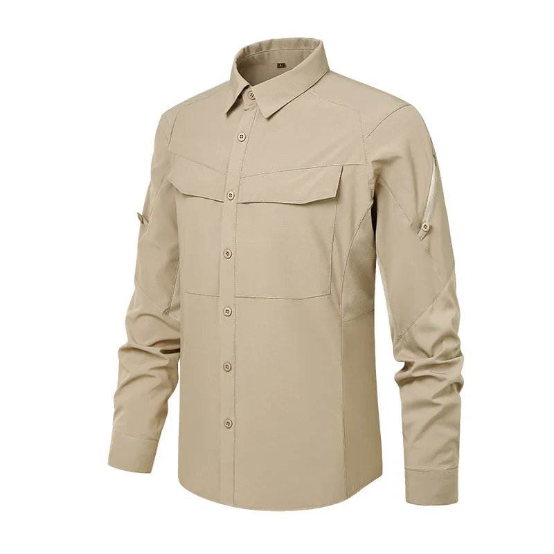 Outdoor Combat Tactical Shirt Men Quick Dry Waterproof Sports Fishing Shirt Breathable Long Sleeve Golf Work Clothes Tops WJ254