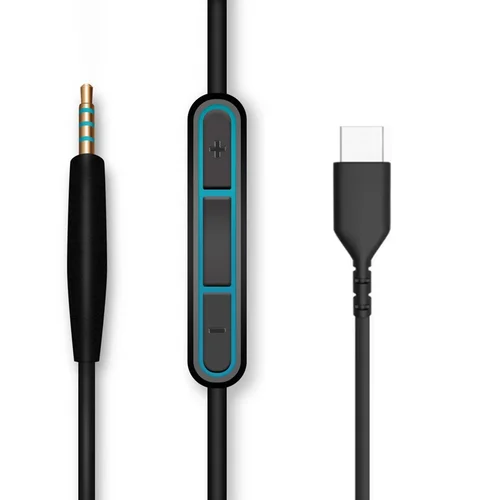 Cable USB C a macho de 2,5 mm para cable de auriculares QC25/QC35/QC35II con control de micrófono