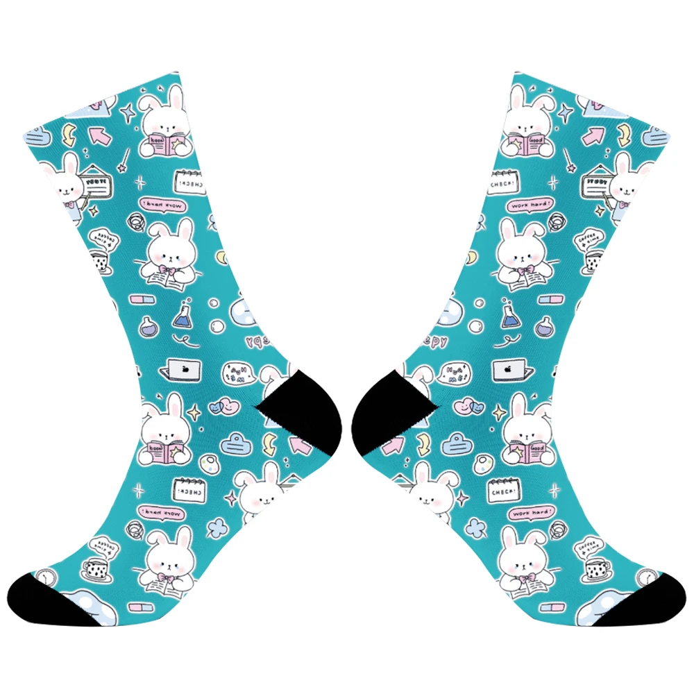 2024 New Cute Socks Halloween Print Art Funny Cartoon Animal Fashion Colorful Harajuku Trendy Socks