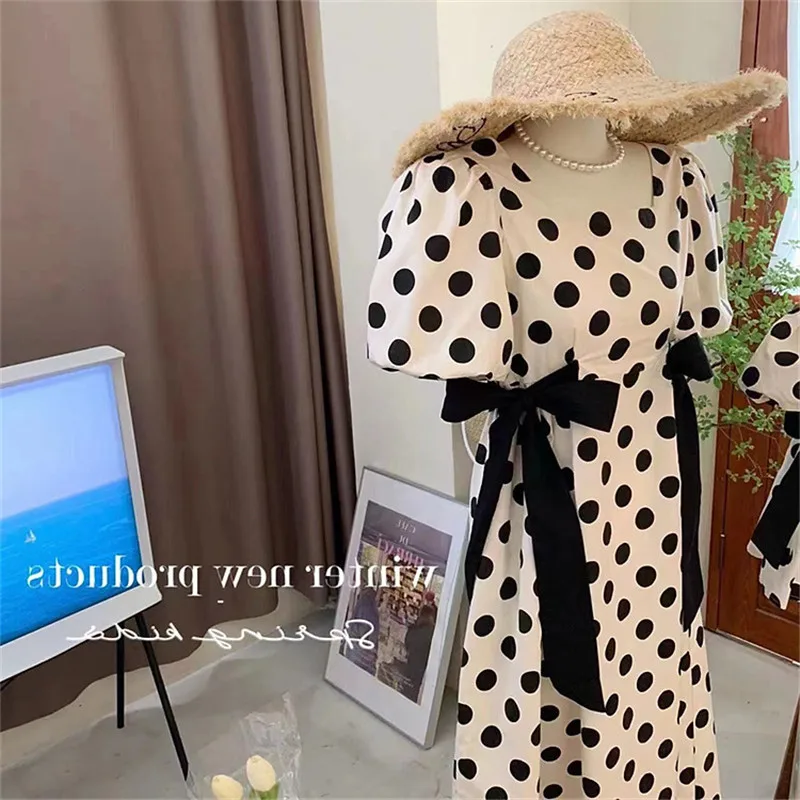 Family Matching Clothes Summer Polka Dot Mother Kids Mom Daughter Dresses Family Look Women Girls Dress Mommy And Me Clothes