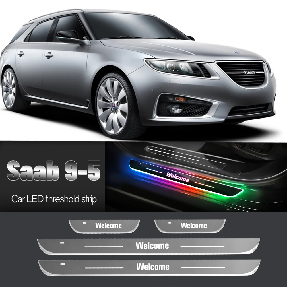 Car Door Sill Light For Saab 9-5 1997-2012 2002 2005 2006 2010 Customized Logo LED Welcome Threshold Pedal Lamp Accessories