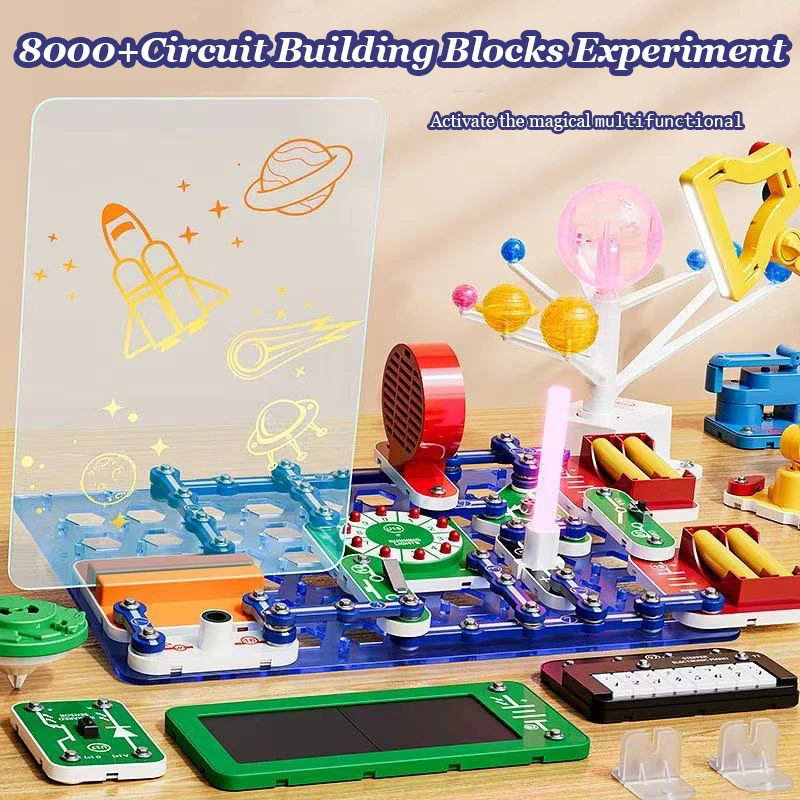 مجموعة تجارب العلوم الجذعية للأطفال - دائرة الفيزياء الإلكترونية للأولاد بعمر 8 سنوات هدية عيد ميلاد ألعاب تعليمية لبنات البناء #1