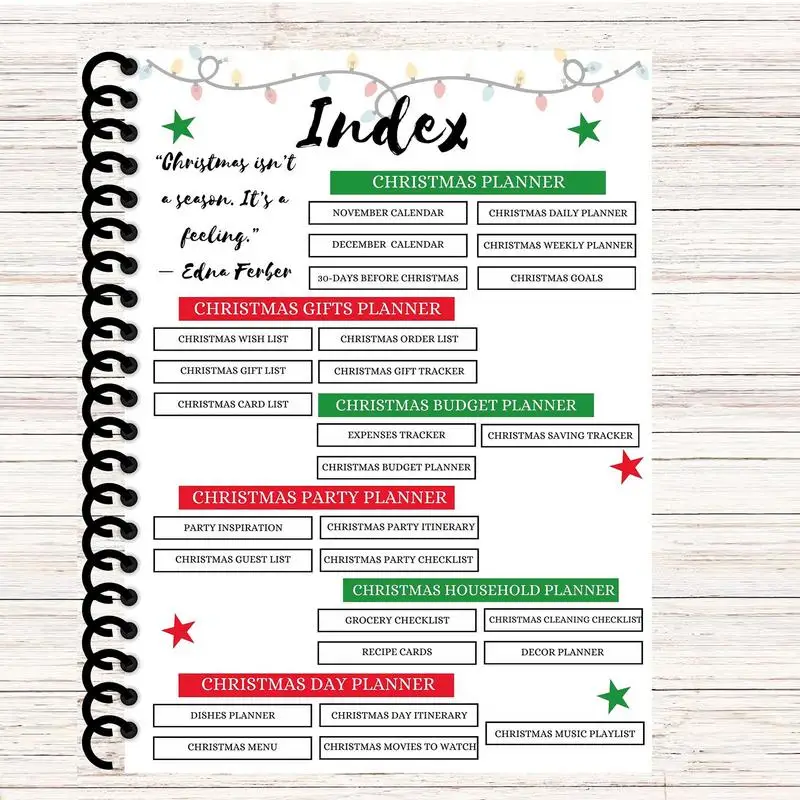 Christmas Planner Organizer Large Hardcover Schedule Notebook Planner Christmas Holiday Budget Planner For Tired-Ass Women To Do