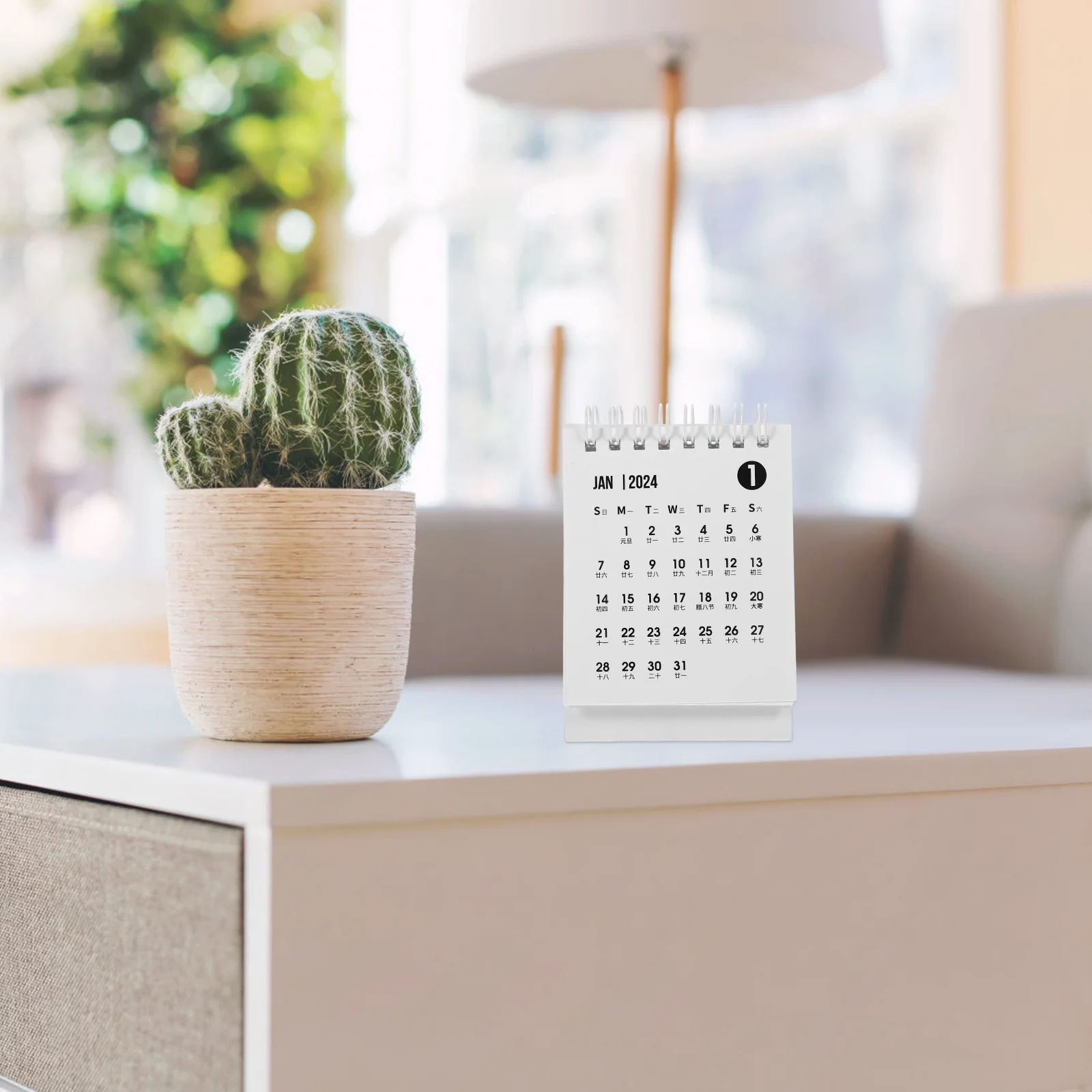 Mini Desk Calendar 2024 Small Foldable Paper Office Table Calendar Stable Standing Daily Planner Desktop Home Decor