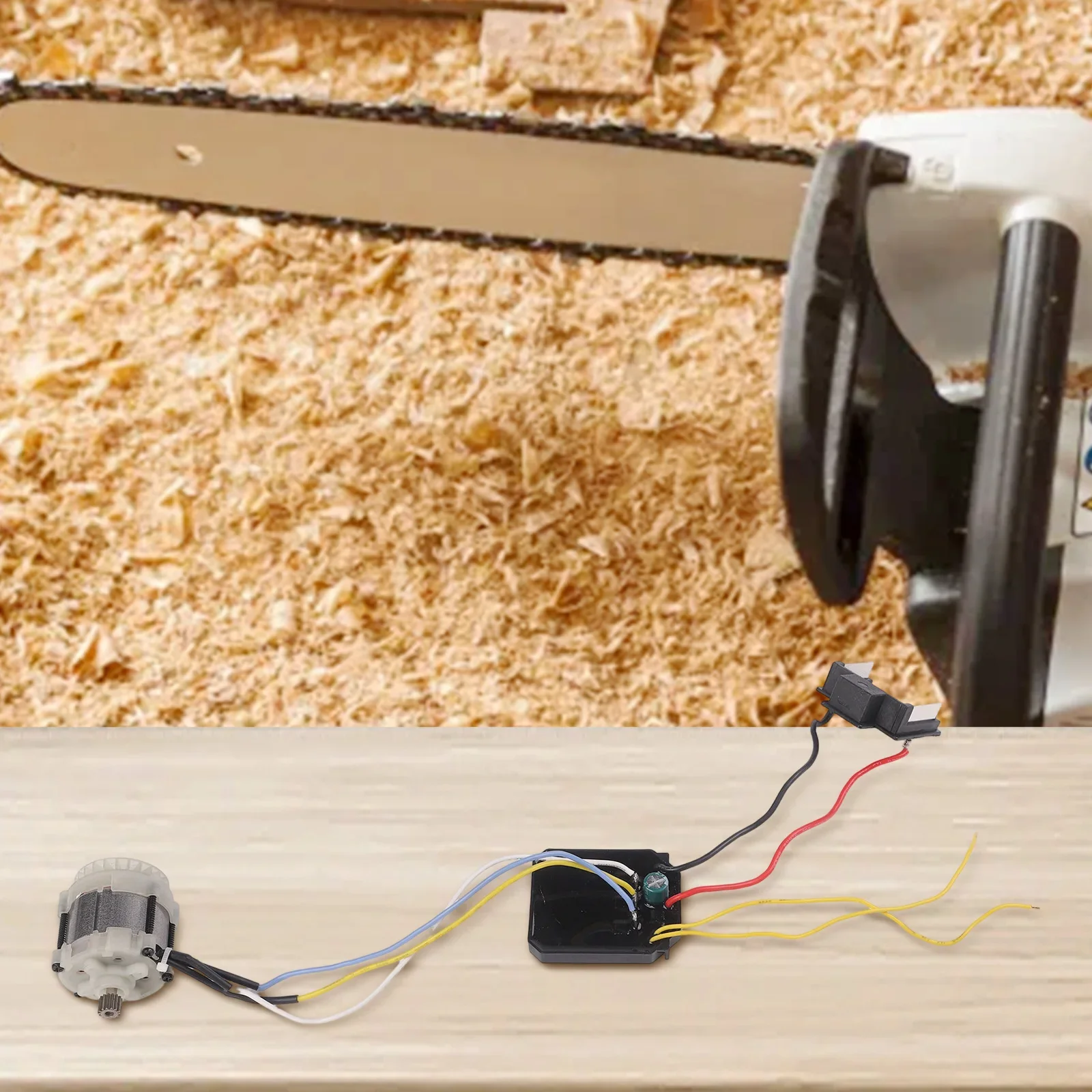 

Chainsaw Motor With Pins Black Grey Chainsaw Motor Assembly 14-Tooth Motor Precise Cutting Smooth Cutting Chainsaw Maintenance